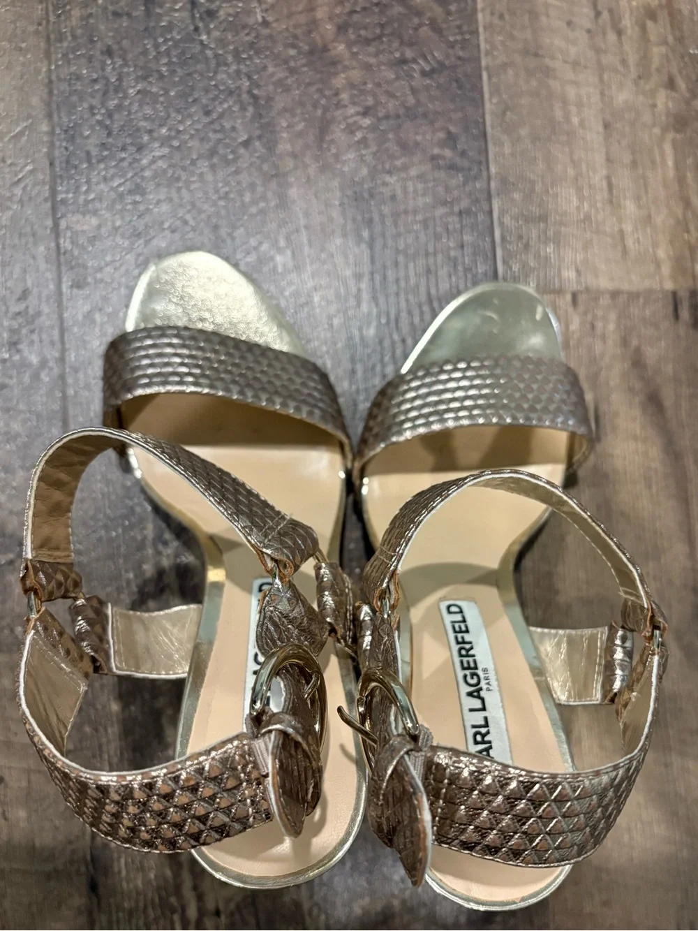 Karl Lagerfeld Paris Cieone Metallic Sandals / Pumps